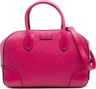 Gucci Pink Diamante Bright Leather Satchel