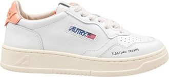 Autry Sneakers Autry Medalist Basse In Pelle Bianca E Pesca-Donna