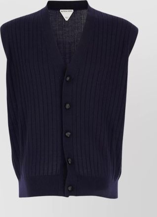 Bottega Veneta ribbed sleeveless v-neck knitwear