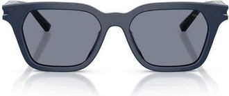 Armani 52mm Square Sunglasses in Brushed Blue /Blue at Nordstrom