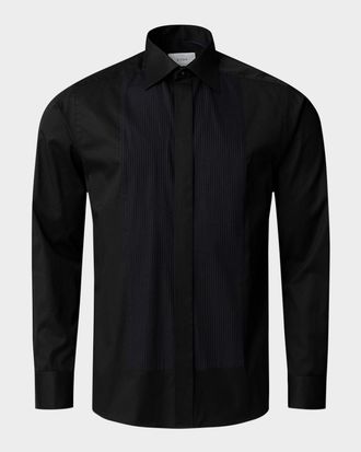 Eton Mens Contemporary-Fit Plisse BIb Dress Shirt