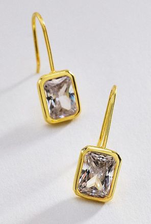 BaubleBar Fallon Bezel Cushion French Hook Earrings