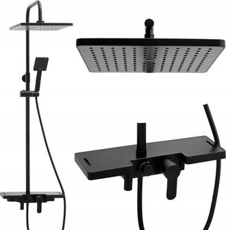 Desconocido Columna De Ducha Para Ba&ntilde;era, Negro