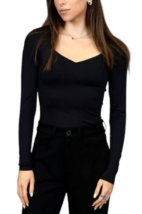 RD Style Sanna Sweetheart Neck Top In Black