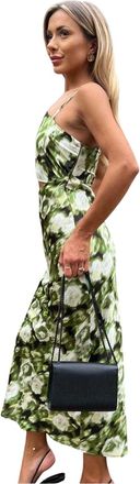 AX PARIS Dames Bloemige Asymmetrische Cut Out Midi Jurk (Groen)