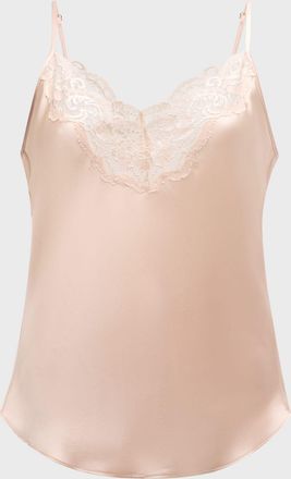 Christine Lingerie Bijoux Short Lace-Trim Silk Pajama Set