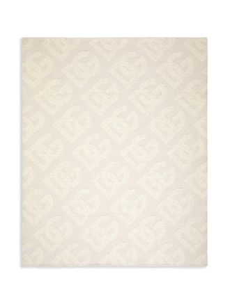 Dolce & Gabbana logo-pattern blanket - Neutrals