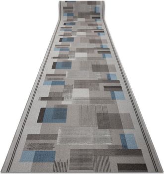 RugsX Alfombra De Pasillo Con Refuerzo De Goma Listra Geometrico, Antideslizante Gris 80cm Grey 80x540 Cm