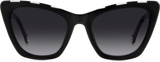 Carolina Herrera CHHER0129S80SAC Acetate Cat-Eye Sunglasses - Black