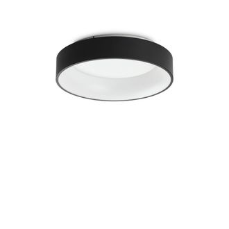 Netlighting ZIGGY Round 45cm Integrated LED Semi Flush Light Black 3000K NonDim
