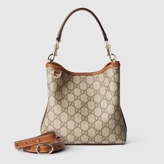 Gucci GG Emblem Small Bucket Bag, Beige, GG Canvas