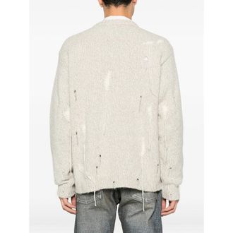 ATOMOFACTORY Distressed Cotton-Blend Sweater - Beige