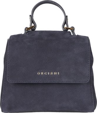 Orciani Charcoal Sveva XS Nabucco Embossed Leather Handbag