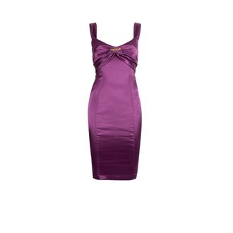 Roberto Cavalli Party Dresses, female, Purple, Size: M Snake-Embellished Bodycon Dress