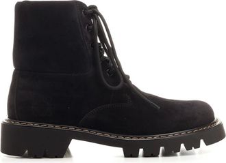 Loewe Sierra Combat Ankle Boot - male - Loewe - Lace-up Boots - Black - 8 UK - Shoes
