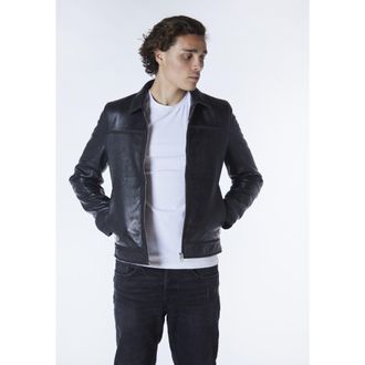 Bolongaro Trevor Mens Artesia Leather Worker Jacket in Black - Size X-Large