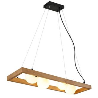 Netlighting Nanda Bar Pendant Matt Black Balls Opal Glass Shade 4x G9