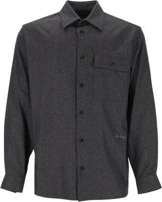 Burberry Oversized Wol-Kasjmier Shirt - Heren - Casual Overhemden - Grijs - M - Wol - Overhemden