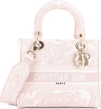 Dior Toile de Jouy Lady D-Lite Bag Embroidered Canvas tote bag - Roze