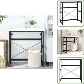 vidaXL The Living Store Struttura per Lavabo da Bagno Nera 79x38x83 cm in Ferro - Struttura in ferro