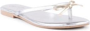 Seychelles Nori Bow Flip Flop in Silver/Gold at Nordstrom Rack, Size 7.5