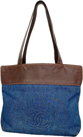 Chanel Navy Denim Tote Bag (Pre-Owned)