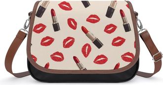 Generic Lipstick And Lips Makeup Fashion Womens Crossbody Bags Novelty Handbag Shoulder Bag Purse