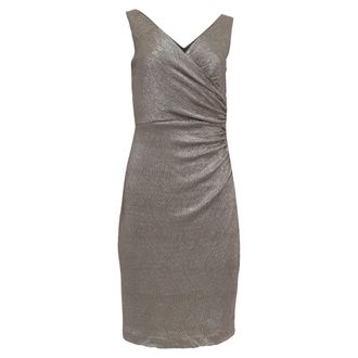Ralph Lauren Lauren Ralph Lauren Metallic Wrap Dress in Gold Polyester
