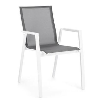 BIZZOTTO Bizzotto - Silla De Krion Blanco Con Reposabrazos De Aluminio