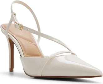 Aldo Ellsie Slingback Pointed Toe Pump in White at Nordstrom, Size 8.5