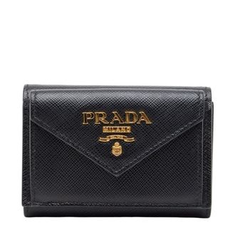 Prada Black Leather Wallet (Tri-Fold) (Pre-Owned)