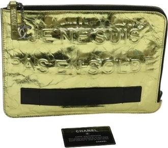 Chanel Pre-owned Clutches, female, Yellow, Size: ONE SIZE Pre-owned Vintage Clutch Bag