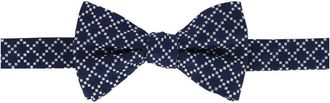 Trafalgar Store Rowan Geometric Pattern Silk Bow Tie in Navy at Nordstrom
