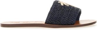 Maneb&igrave; Yucat&aacute;n Raffia Sandal - Dames - Sandalen - Blauw - 38 EU - Leer - Schoenen