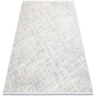 RugsX Modern carpet DUKE 51550 cream / grey - Trellis, structured, very soft, fringes grey 140x190 cm