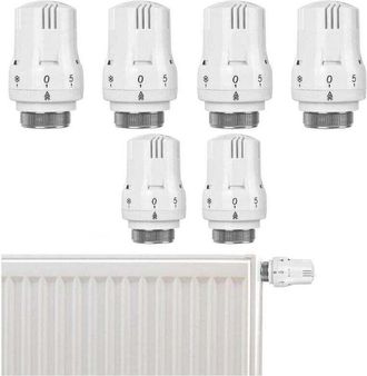 OEM Juego De 6 Cabezales Termost&aacute;ticos Inteligentes Para Radiadores. Protecci&oacute;n Antihielo. Sensor De Nivel De L&iacute;quido. Cabezal De Repuesto Para Radiadores