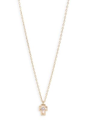 Argento Vivo Mini Cross Pendant Necklace in Gold at Nordstrom