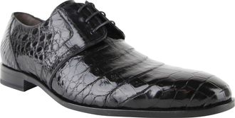 Mezlan Mens Derby Lace Up Crocodile Dress Shoes