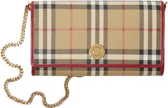 Burberry Check Chain Strap Wallet