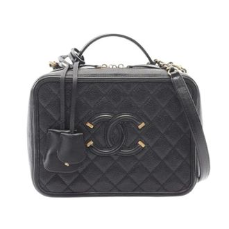 Chanel Pre-owned Vintage leren schoudertas - Dames - Pre-owned - Zwart - Maat: ONE Size Leer