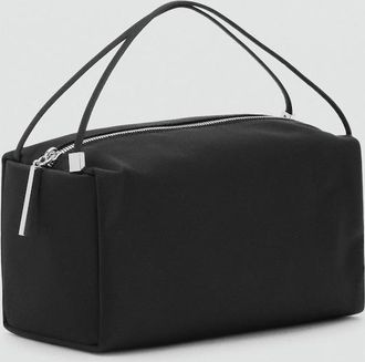 Mango Borsa a mano nylon doppio manico nero - Donna - Taglia unica - MANGO