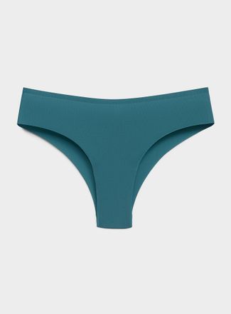 Miiyu Womens Mini-rib laser-cut Brazilian panty Recycled nylon