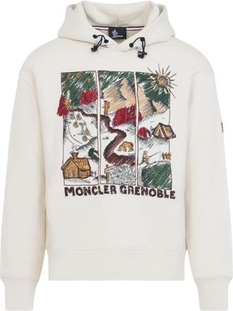 Moncler Hoodie Sweater - Heren - Hoodies - Wit - XL - Katoen - Hoodies & sweatvesten