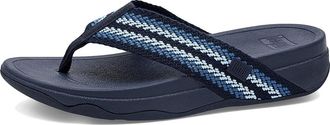 FitFlop Surfa Stripe-Webbing Toe-Post Sandals Womens Wedge Shoes Cosmic Blue Mix : 10 M (B), Synthetic