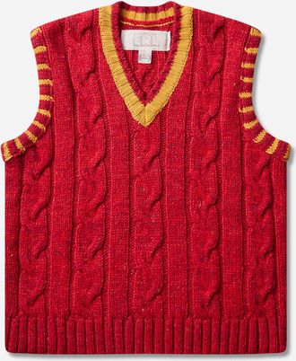 ERL Cable Knit Vest Red