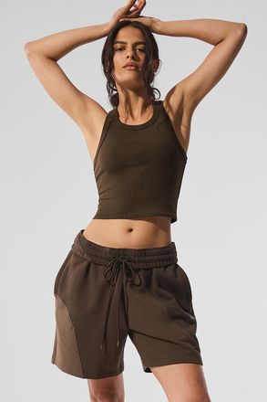 Alo | 7 Make Waves Short in Espresso Tonal, Size: XS WOMEN/XXS MEN