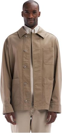 Eden Park Katoenen stretch zand overshirt met opgestikte zakken - Heren - Zomerjassen - Bruin - M - Katoen - Jassen