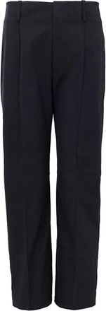 Bottega Veneta Hoge Taille Blauwe Twill Broek - Dames - Slim Fit Broeken - Zwart - 3XS - Katoen - Broeken