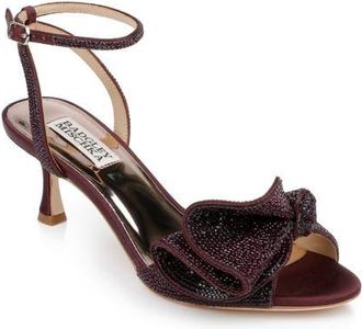 Badgley Mischka Remi Sandal in Wine Satin at Nordstrom, Size 8.5