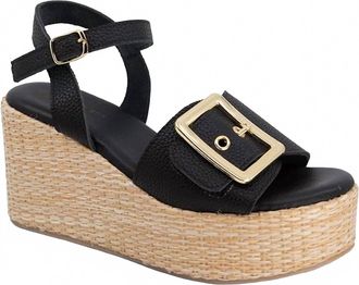 Chocolat Blu Womens Jenis Platform Sandal In Black Leather